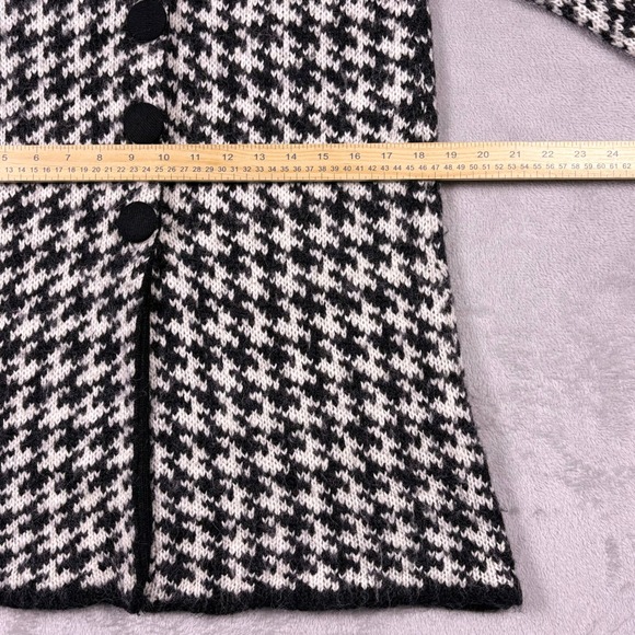 Vintage Carducci Black & White Houndstooth Knit Coat Cardigan (S) Mohair Wool - Picture 15 of 16